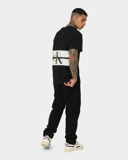 Calvin Klein Stripe CK Colourblock T-Shirt Ck Black
