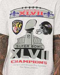 Mitchell & Ness New Orleans Ravens Superbowl Champions T-Shirt White Marle