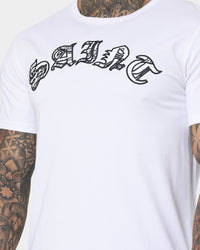 Saint Morta Gothic Paisley El Duplo Short Sleeve T-Shirt White/Black