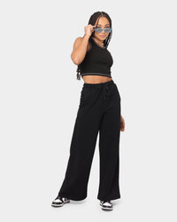 EN ES Women's Go Wide Leg Fleece Pants Black