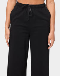 EN ES Women's Go Wide Leg Fleece Pants Black