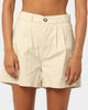 Stussy Women's Brentwood Pleated Shorts Cream