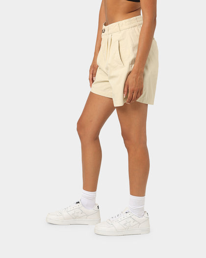 Stussy Women's Brentwood Pleated Shorts Cream