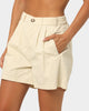 Stussy Women's Brentwood Pleated Shorts Cream