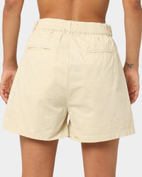 Stussy Women's Brentwood Pleated Shorts Cream