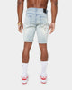 Carre Bandana Ultra Patchwork Denim Shorts Light Blue