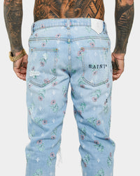 Saint Morta Lover Distressed Jeans Superwash Blue
