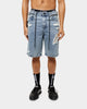 The Anti Order Post War Denim Shorts Stone Wash Blue