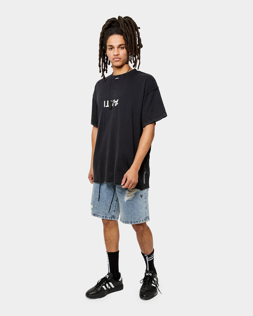 The Anti Order Post War Denim Shorts Stone Wash Blue
