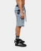 The Anti Order Post War Denim Shorts Stone Wash Blue