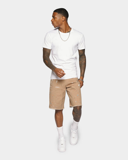 XXIII Cent Splatter Effect Shorts Beige