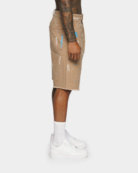 XXIII Cent Splatter Effect Shorts Beige