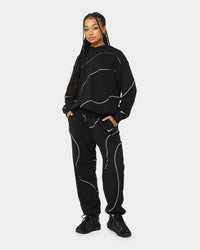Nike Women's Sportswear Swirl Oversized Fleece Pants Black/White