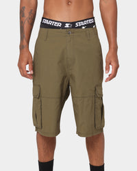 Starter Rugged Terrain Cargo Shorts Khaki Green