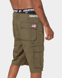 Starter Rugged Terrain Cargo Shorts Khaki Green