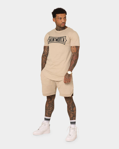 Saint Morta Annex Inset Basketball Shorts Stone