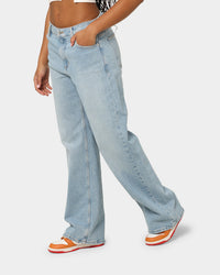 Guess Originals Women's Go Kit Broadway Wide Leg Jeans Go Broadway Light Wash