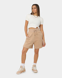 Nike Women's Sportswear Phoenix Fleece High Waisted Loose Fit Shorts Hemp/Sail