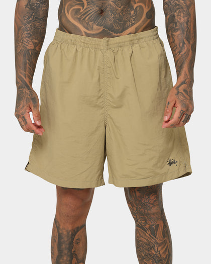 Stussy Water Long Beach Shorts Tan