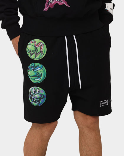 Carré X Kenny Scharf Multi Face Sweat Shorts Black