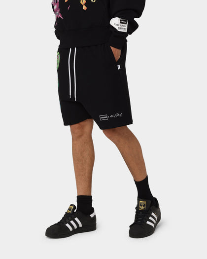 Carré X Kenny Scharf Multi Face Sweat Shorts Black