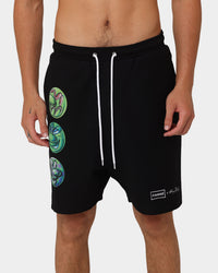 Carré X Kenny Scharf Multi Face Sweat Shorts Black