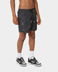 Adidas Trefoil All Over Print Swim Shorts Black/Grey Sox