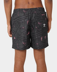 Adidas Trefoil All Over Print Swim Shorts Black/Grey Sox