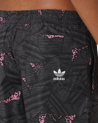 Adidas Trefoil All Over Print Swim Shorts Black/Grey Sox