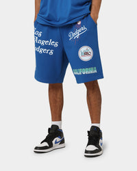 Majestic Athletic Los Angeles Dodgers Puff Print Patch Fleece Shorts Royal