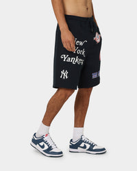 Majestic Athletic New York Yankees Puff Print Patch Fleece Shorts True Navy