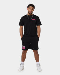 Playboy Stack Blend Track Shorts Black Magenta