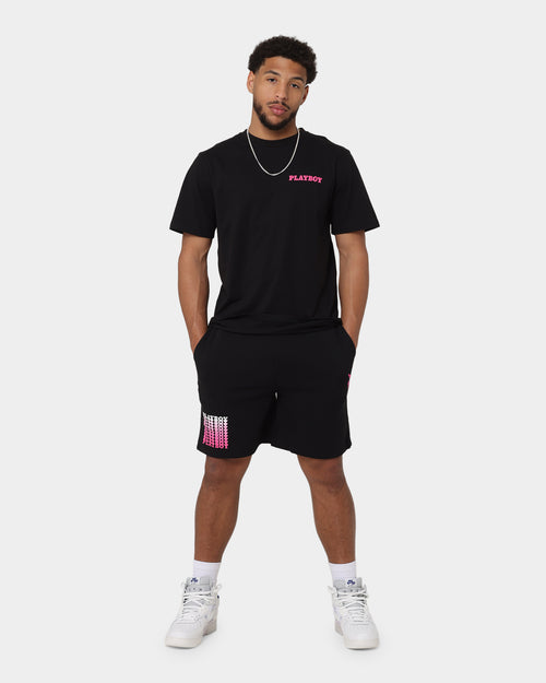 Playboy Stack Blend Track Shorts Black Magenta