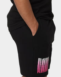 Playboy Stack Blend Track Shorts Black Magenta