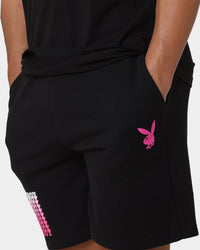 Playboy Stack Blend Track Shorts Black Magenta