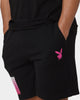 Playboy Stack Blend Track Shorts Black Magenta