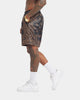 XXIII Paisley Printed Pleather Shorts Paisley Black