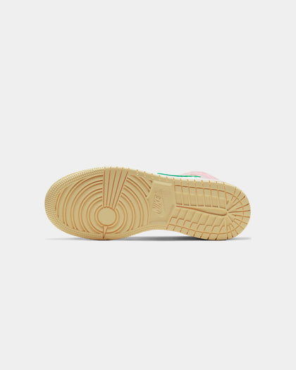 Jordan Kid's Air Jordan 1 Mid SE "Ice Cream Drip" (GS) White/Green Glow/Arctic Punch