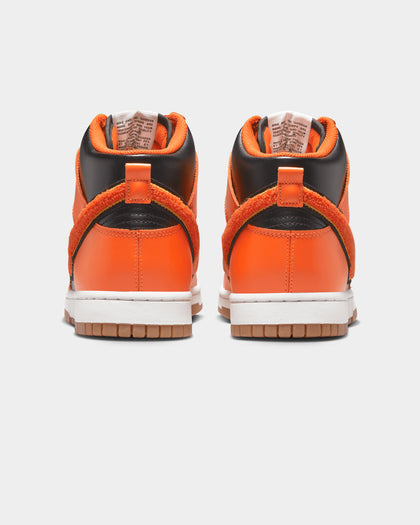 Nike Dunk Hi Retro University "Chenille Swoosh" Black/Safety Orange