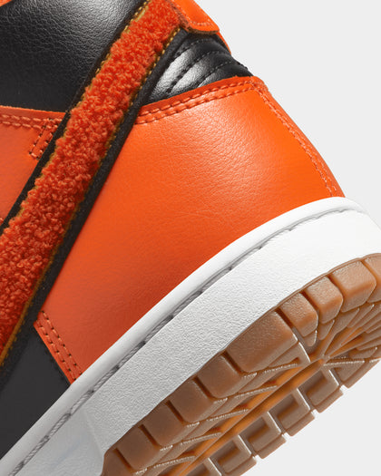 Nike Dunk Hi Retro University "Chenille Swoosh" Black/Safety Orange