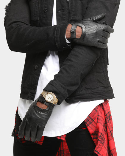 Saint Morta Men's Genuine Leather Gloves Black