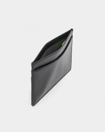 PYRA Men's Leather Card Wallet Black Leather