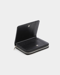 PYRA Men's Leather Zip Wallet Black Leather