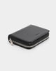 PYRA Men's Leather Zip Wallet Black Leather