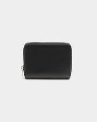 PYRA Men's Leather Zip Wallet Black Leather