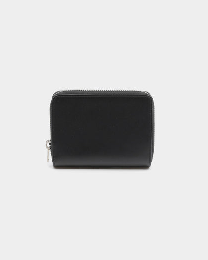 PYRA Men's Leather Zip Wallet Black Leather