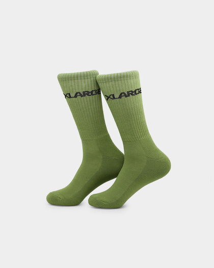 X-Large Unisex 91 Text Sock 3 Pack Green/Purple