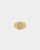 Saint Morta Letter Championship Ring Iced Gold