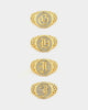 Saint Morta Letter Championship Ring Iced Gold