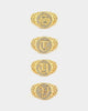 Saint Morta Letter Championship Ring Iced Gold
